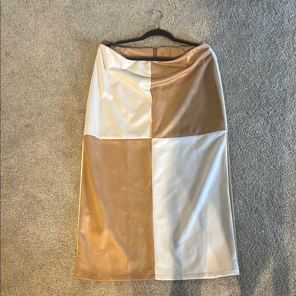 Elegant Color Block Midi Skirt